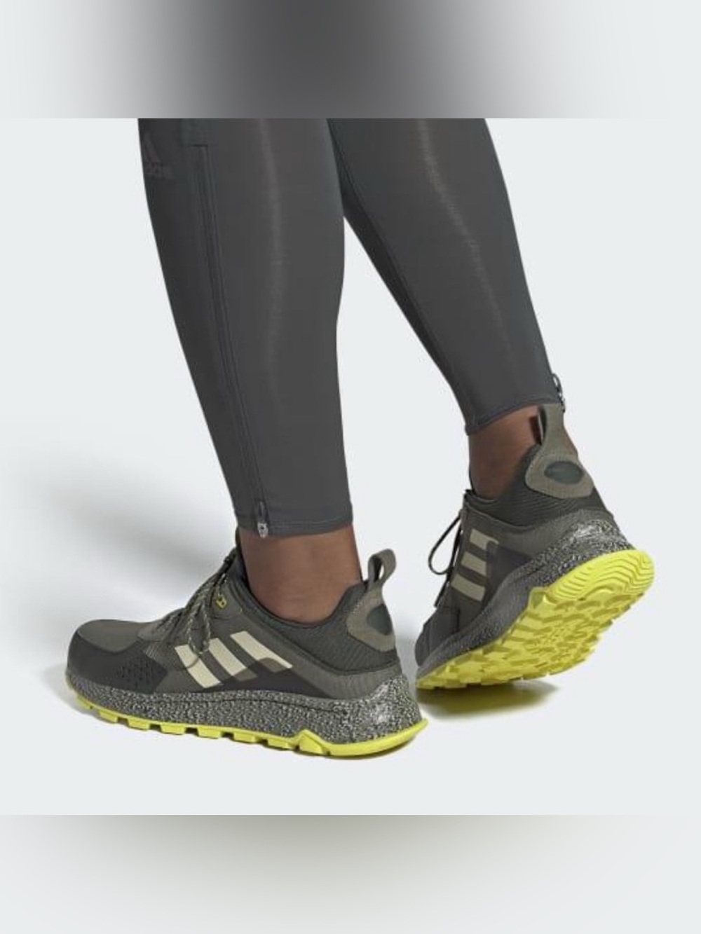 EUC Men’s adidas Grey & Yellow Response Trail Sneakers Size 12.5